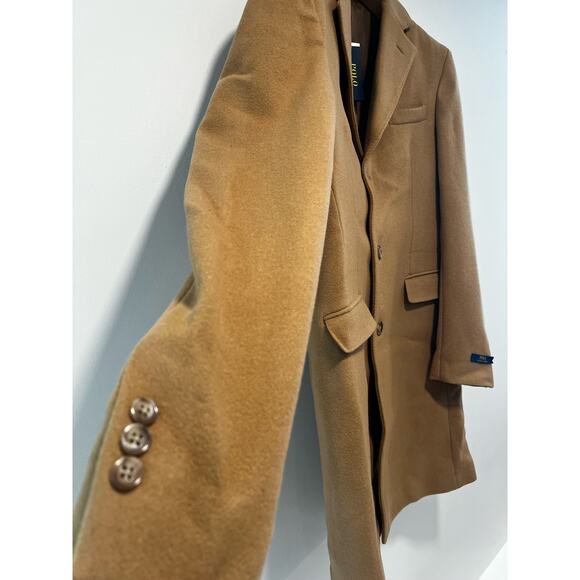 NWT Polo Ralph Lauren Hab Camel Wool Trench Coat Size 40R - Picture 4 of 13